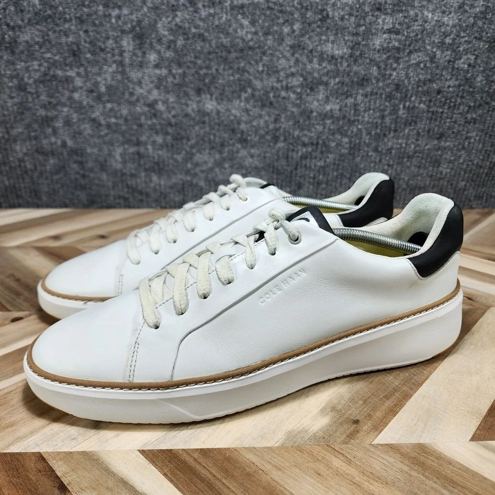 Cole Haan GrandPro Topspin Mens 12  White Leather Sneakers Shoes C34226